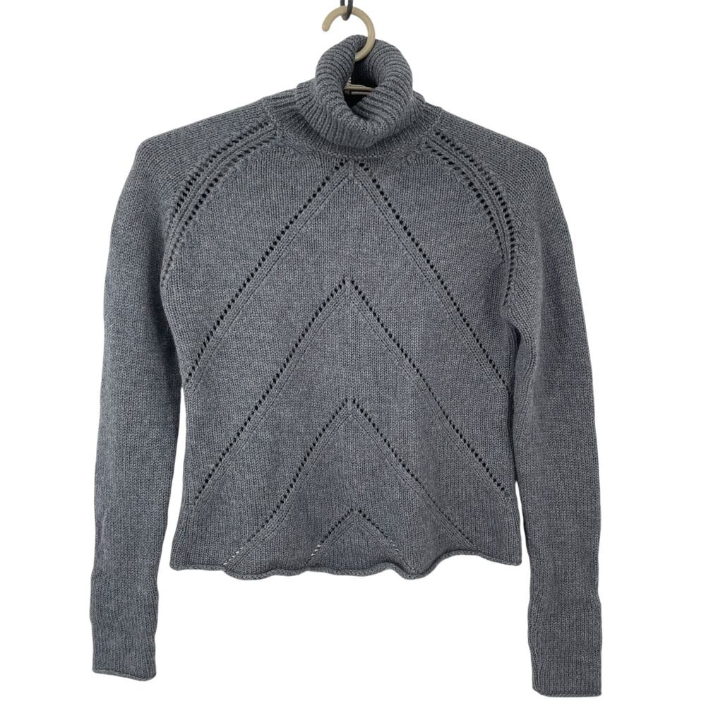 KORS Michael Kors Vintage 80s 100% Wool Turtleneck Sweater Gray Size Medium